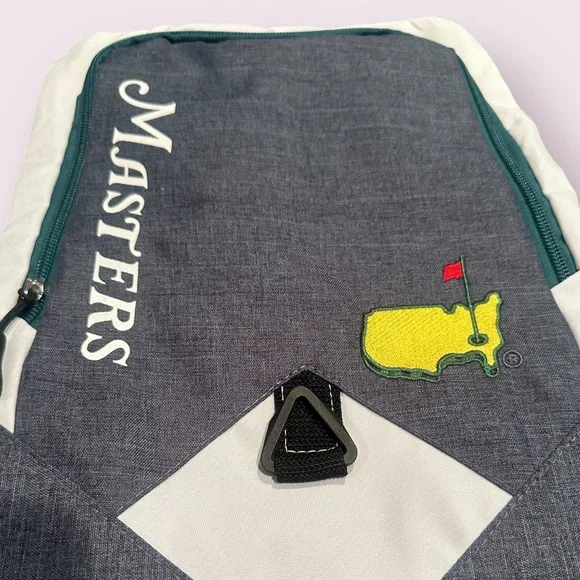 NWT Official Masters Navy and Gray Cinch Bag with Yellow Accent - Picture 6 of 9